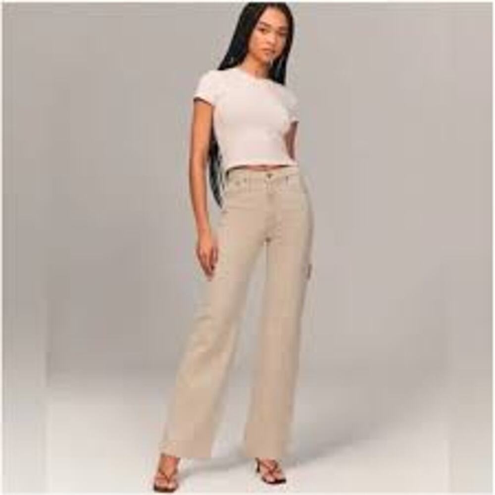 Abercrombie & Fitch Jean High Rise Womens 33/16 The 90's Relaxed Khaki Pants